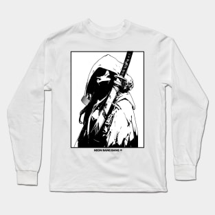 Cyberpunk Ninja Girl Samurai Warrior Katana Anime Streetwear Long Sleeve T-Shirt